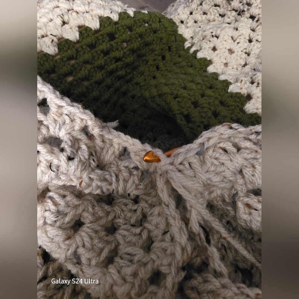 Custom 60 to 70 round granny square throw